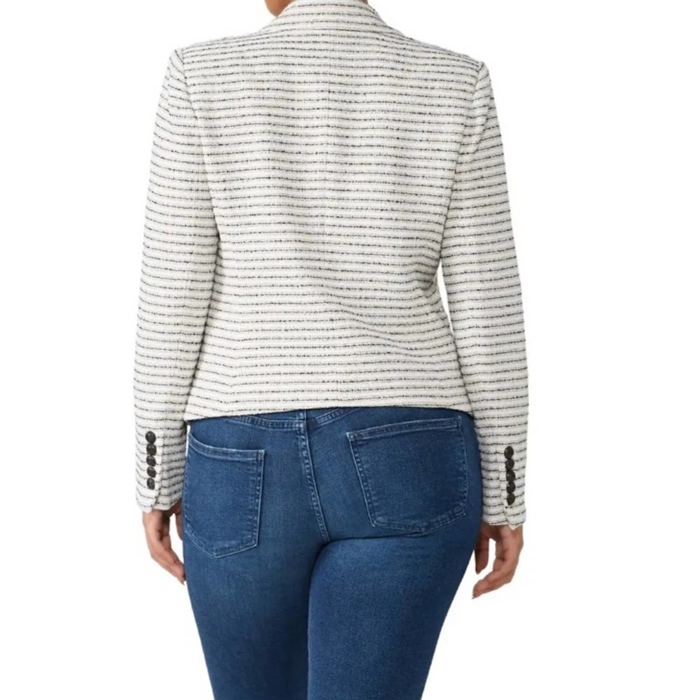 Veronica Beard White and Black Striped Blazer - Picture 4 of 16